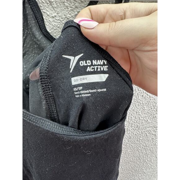Old Navy Active Womens Tank Top Size X-Small Black Semi-fitted Halter Top Go-Dry - Picture 3 of 10